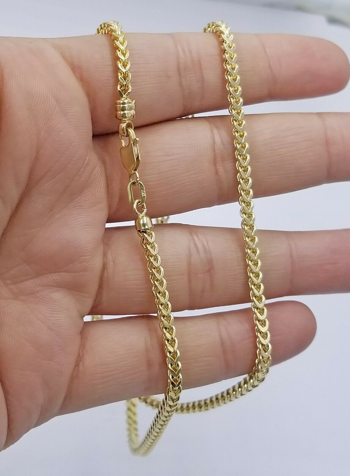 Real 10k Yellow Franco Necklace 3mm Chain Lobster Clasp 18" -26" Men Women Rope