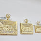 Real 10k Gold Pendant Charm Last Supper Square Jesus 10kt Yellow Gold With Stone