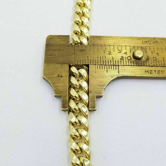 10k Yellow Gold Necklace 8mm Chain Miami Cuban Link 26" Real Box Lock REAL 10kt