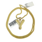 10k Gold Franco Chain Necklace SET 2.5mm 16"-26" Y Nugget Initial Charm Pendant