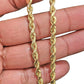 Real 14k Gold Rope chain 18 Inch 5mm Diamond Cuts 14kt Yellow Gold Men Women
