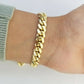 14K SOLID Gold Bracelet Miami Cuban Link Box Lock 9inch , yellow gold men women