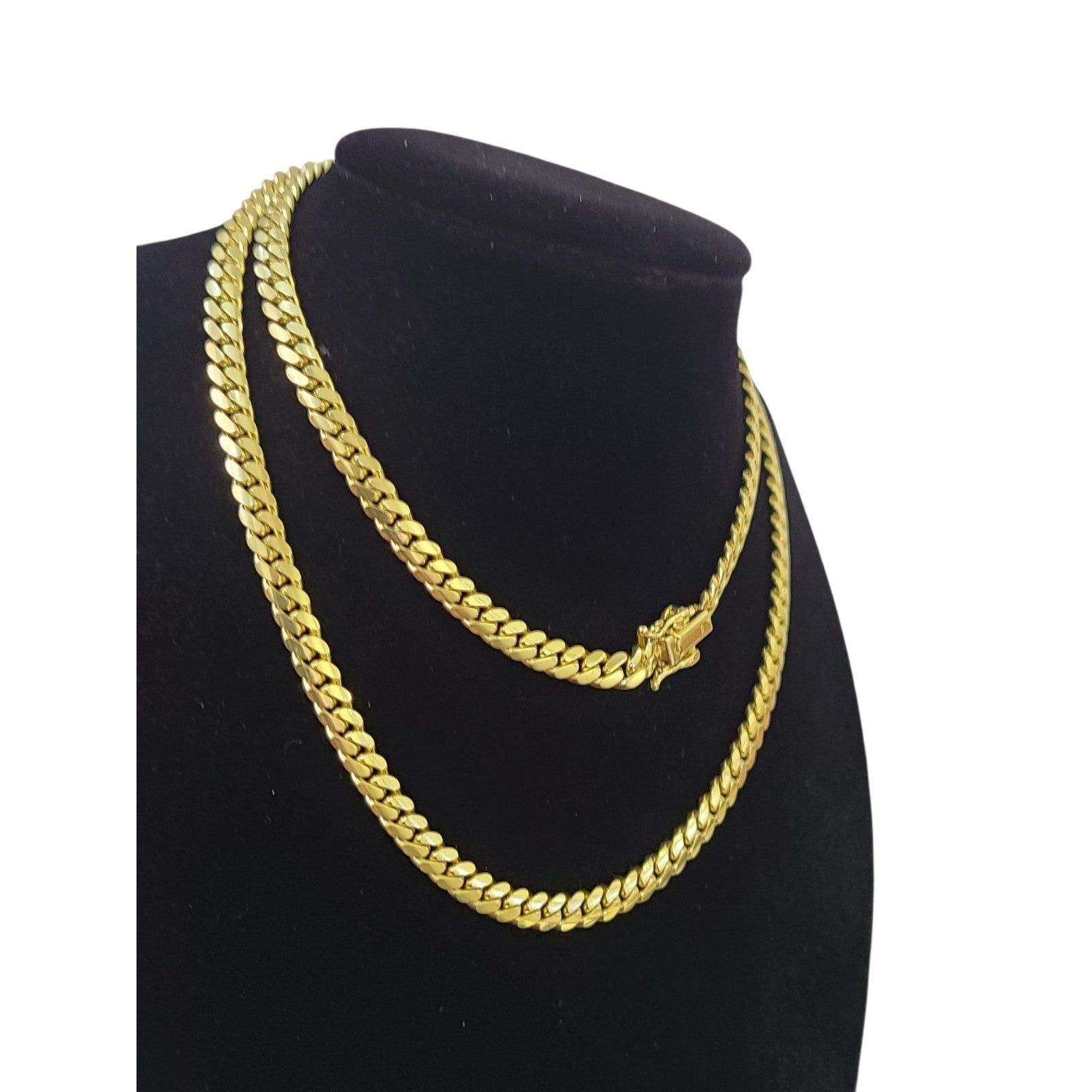 10k Solid Gold Miami Cuban Link Chain 5mm Necklace 18 20 22 24 Inches Men Women
