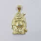 10k Yellow Gold Lucky Laughing Buddha Charm Religious Pendant Smiling Men Women