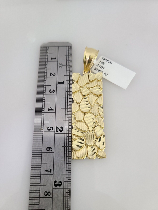 10kt Gold Rope Chain Nugget Charm Set 18"-30'' Inch 6mm Necklace Pendant