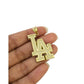 10K Yellow Gold LA Logo Pendant Charm Mens Los Angeles Diamond Cut Finish