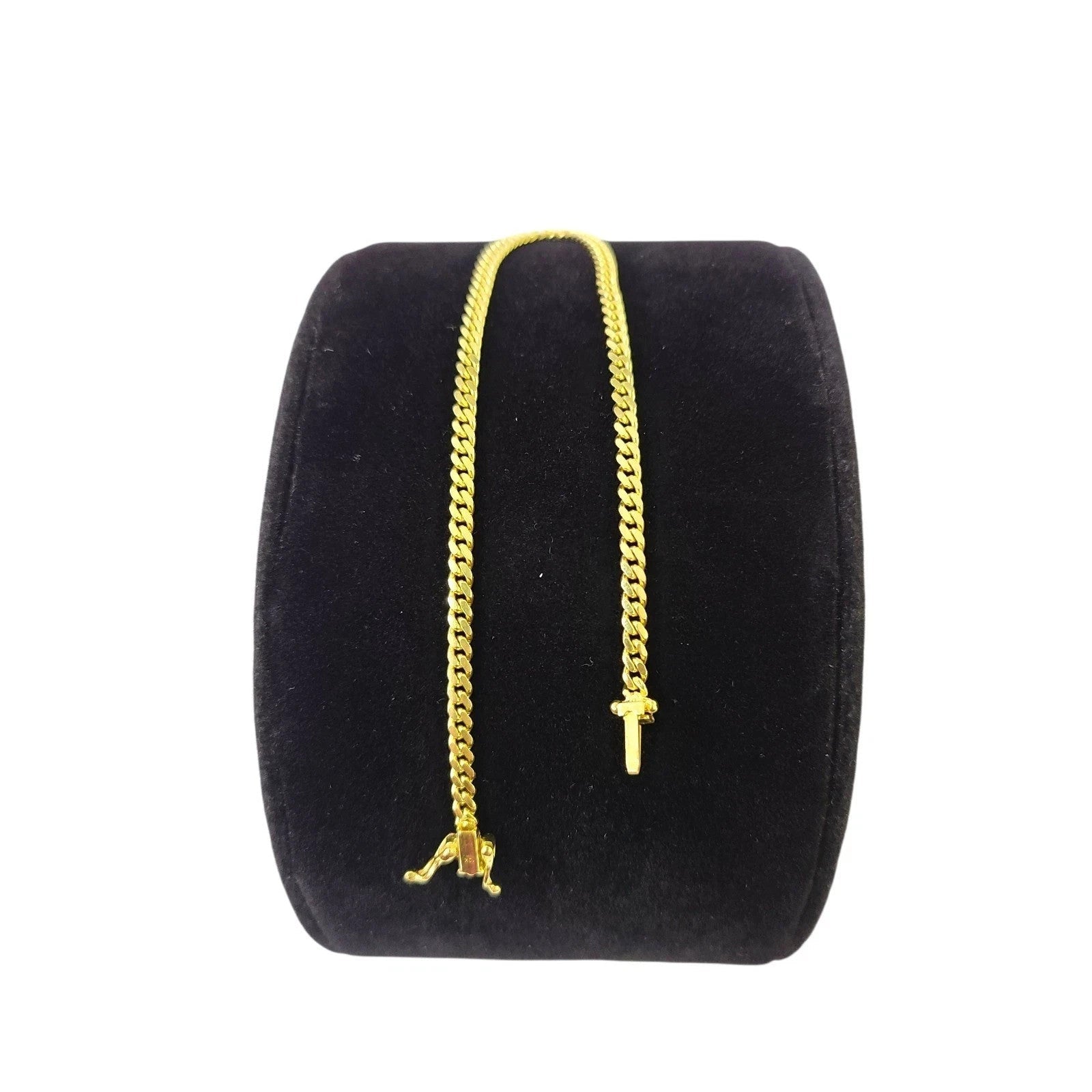 10k Solid Gold Miami Cuban Chain Bracelet Set 3mm Men Women Necklace Real