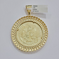 1947 Mexican Centenario Coin Charm Pendant Replica 50 pesos With Bezel 10kt Gold