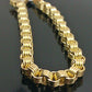 Real 10K Yellow Gold Byzantine Box Link Bracelet 8.5 inch Long 6.5mm Men