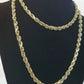 SOLID 10k Yellow Gold Rope Chain 22" Diamond Cut 4mm REAL 10K Necklace Men Women