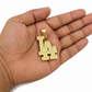10K Yellow Gold LA Logo Pendant Charm Mens Los Angeles Diamond Cut Finish