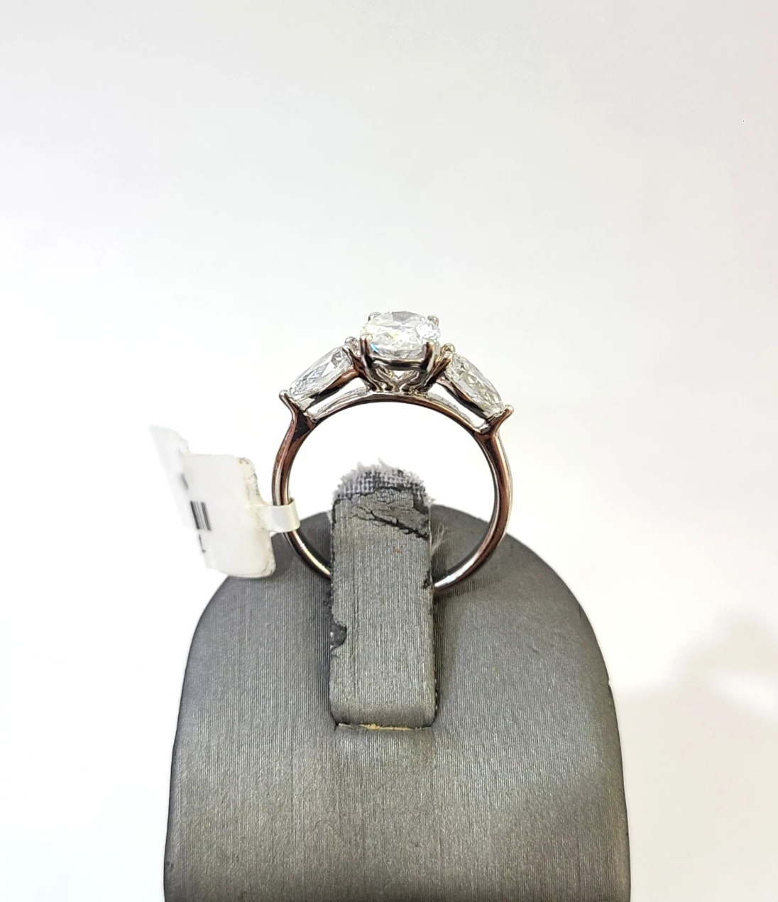 14k White Gold Oval LAB Created Ring Diamonds Wedding Ladies Band Women