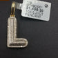 10k Yellow Gold Diamond Bubble Letter A-Z Initial Charm Pendent Real Diamond