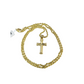 Real Gold 10k Rope Chain Cross Charm Necklace Pendant Set 2mm 16"-26" Gold
