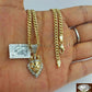 REAL 10k Gold & Diamond Lion Head Charm Miami Cuban Chain 24 Inch Men's Women