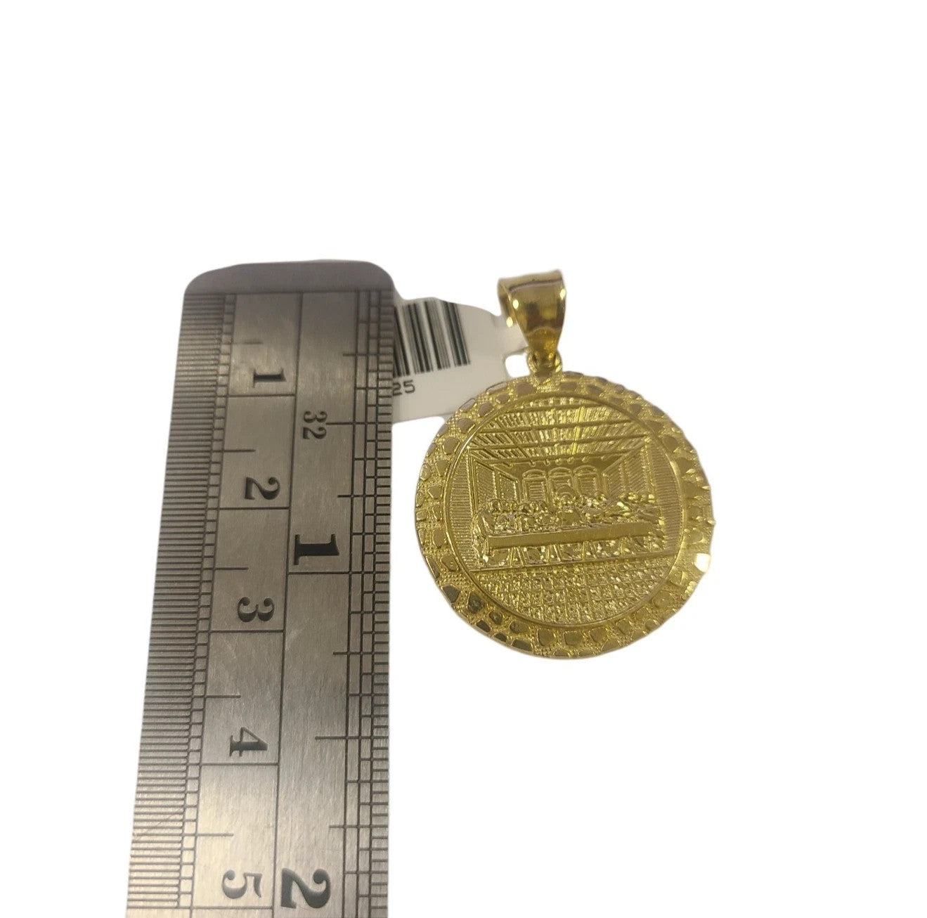 10k Gold Chain Necklace Last Supper Charm Pendant Set Cuban Curb 3mm 20"-30"
