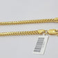 Real 10k Gold Necklace Franco Chain 4mm 22Inch Diamond Cut 10k Yellow Gold SOLID