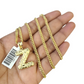 Real Gold 10k Miami Cuban Link Necklace 2.5mm Chain Z Initial Charm Pendant SET