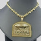 10K Jesus Yellow Gold Last supper Diamond Cut Charm Pendant, 2 Inches, Real.
