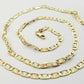14k valentino Trio - Gold Women's Link chain 26" necklace 5mm with Diamond Cuts
