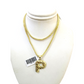 10k Gold Franco Chain 2.5mm 16"-26" P Nugget Initial Charm Pendant Necklace SET