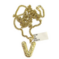 Real Gold 10k Chain Miami Cuban Link 2.5mm V Initial Charm Necklace Pendant SET
