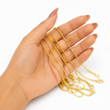 Real 18K Gold Slim Franco Chain 1mm Classic Necklace 16 18 20 22 Inch Women
