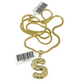 10k Gold Franco Chain 2.5mm 16"-26" S Nugget Initial Charm Pendant Necklace SET