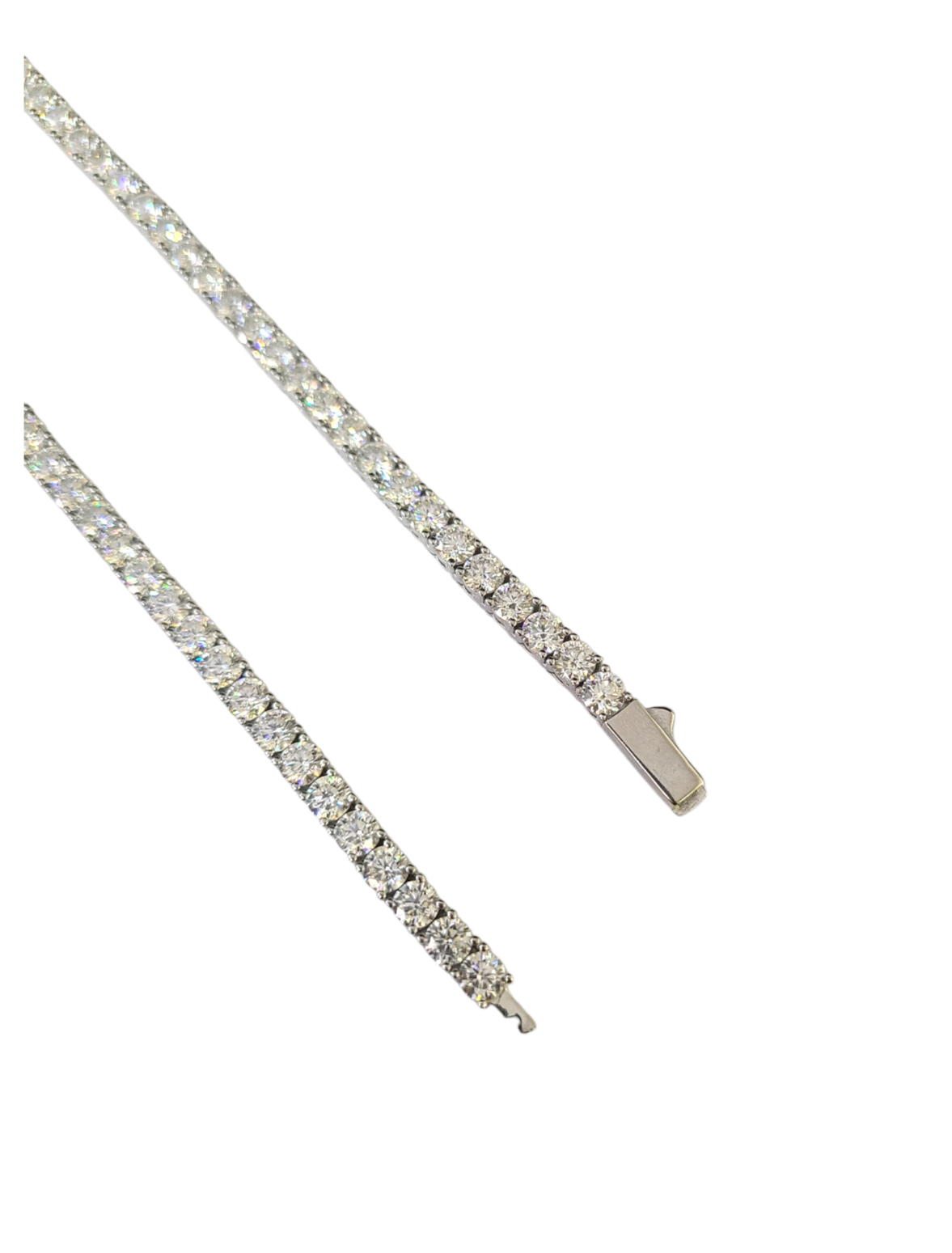 Real 925 Silver Moissanite Tennis Necklace Chain 22 Inch 4mm Women Men