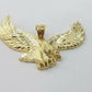 REAL 10k Yellow Gold Eagle Charm Pendant Flying Bird Diamond Cut Yellow Men