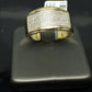 Mens 10K Yellow Gold Band Ring Wedding Engagement Size 10 Natural Diamond