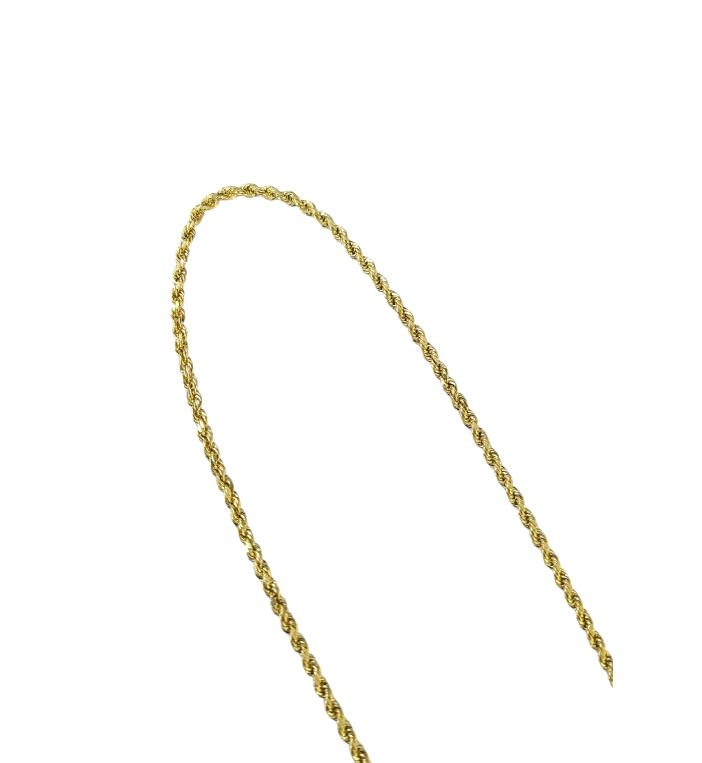 Real 10k Yellow Gold Rope Necklace Chain 2mm 18-30 Inch Diamond Cuts 10kt