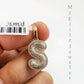 Men's Ladies Solid 10k 0.30CT Initial S Diamond Pendant Yellow Gold Alphabet REAL