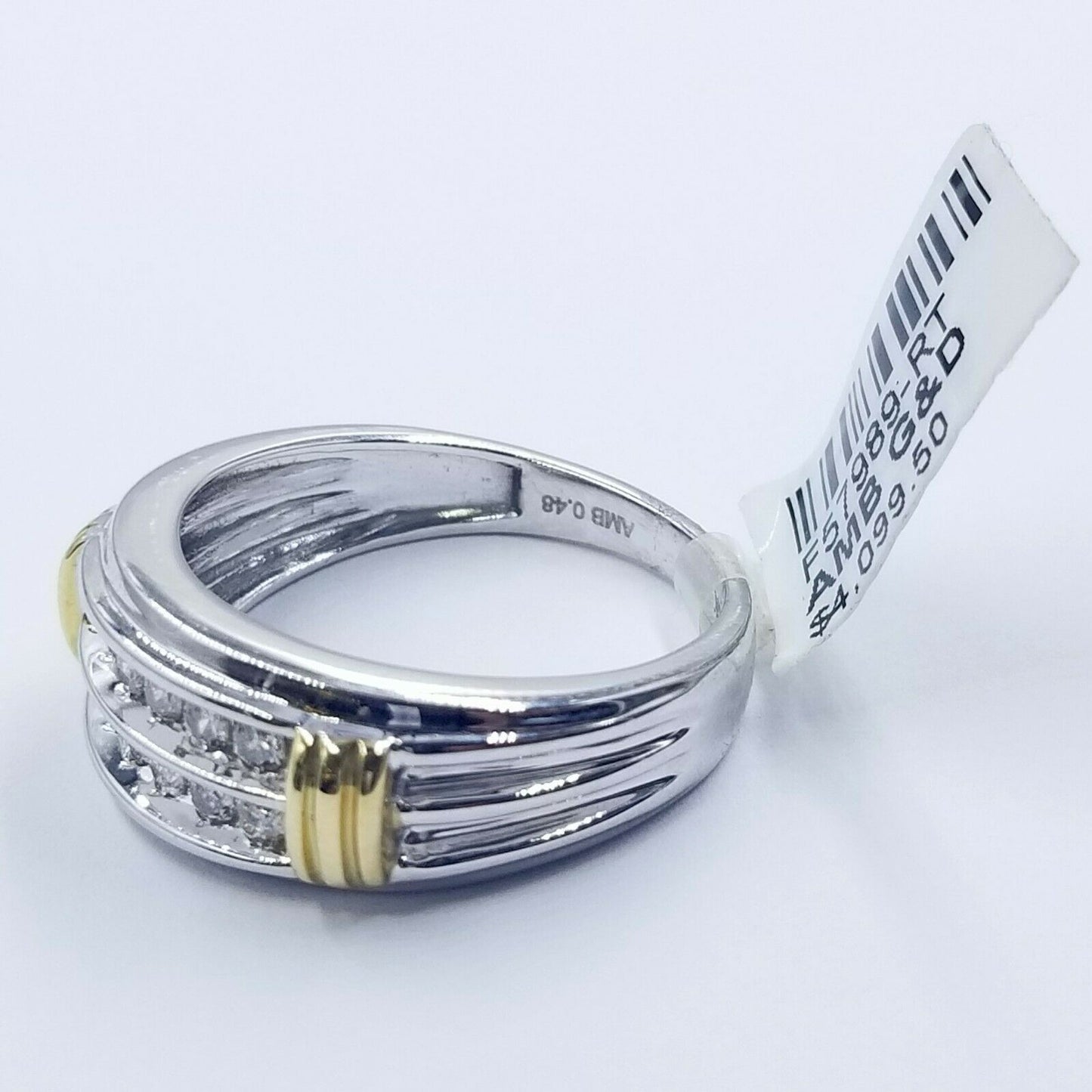 REAL 10k White Yellow Gold Engagement Wedding Band Men 0.48 CT Real Diamond