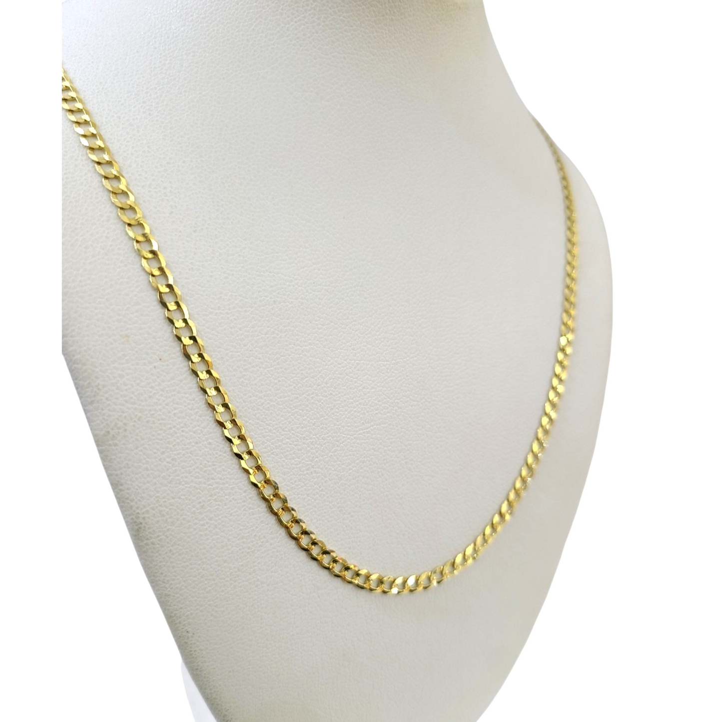 10k Yellow Gold Necklace Cuban Curb Chain 3mm 18"-28" inch 10kt
