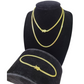 10k Solid Gold Miami Cuban Chain Bracelet Set 3mm Men Women Necklace Real