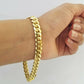 14K SOLID Gold Bracelet Miami Cuban Link Box Lock 9inch , yellow gold men women