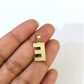 10K Yellow Gold E Initial Charm Pendant Alphabet Real 10kt Men Women