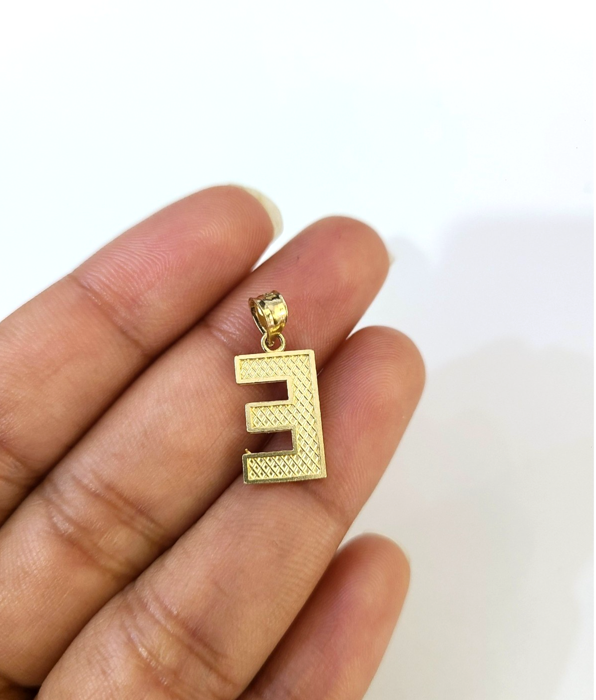 10K Yellow Gold E Initial Charm Pendant Alphabet Real 10kt Men Women