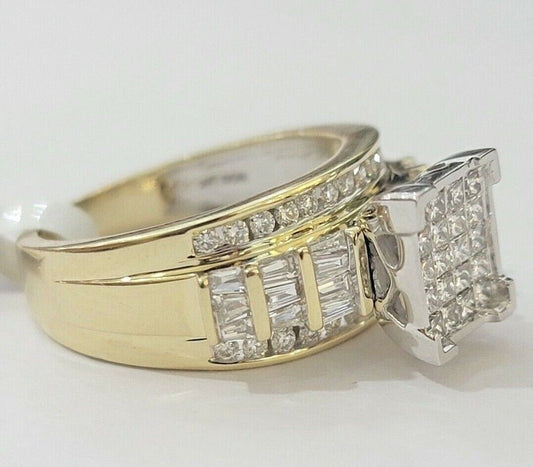 Ladies 14k Yellow Gold Ring Natural Diamond Women REAL , Wedding Engagement
