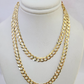 Real 18kt Cuban Curb Chain Necklace 6mm 24 Inch Yellow Gold Men Women SOLID