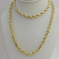 Real Solid 10k Rope Necklace 6mm Chain 18"-30" Inch 10kt Yellow Gold Diamond Cut
