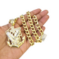10k Yellow Gold Cuban Curb Chain SET Eagle Anchor Pendant Charm 8mm Necklace Men