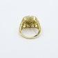 Real 10k Yellow Gold Head Casual Ring Diamond Cut Design Men Pinky Women