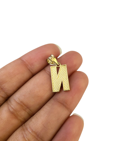 10K Yellow Gold N Initial Charm Pendant Alphabet Real 10kt Unisex