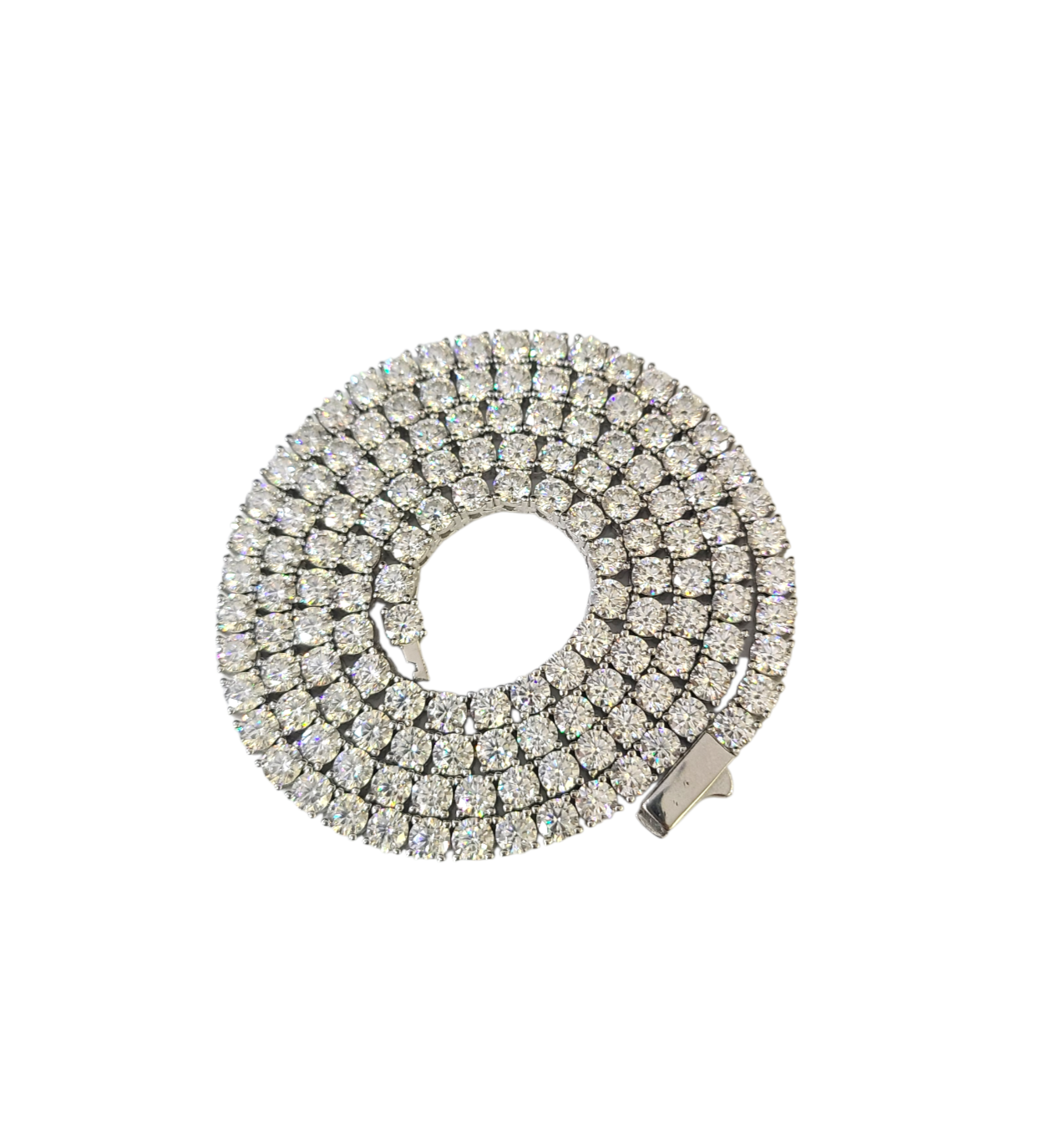 Real 925 Silver Moissanite Tennis Necklace Chain 22 Inch 4mm Women Men