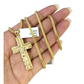 10k Gold Franco Necklace Chain Crucifix Cross Charm 2.5mm 18"-26" Pendant SET