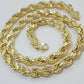 Mens 10K Yellow Gold Rope Chain Thick Necklace 26" 8mm REAL 10KT Diamond cuts