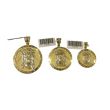 10K Jesus Christ Pendant Pray For Us Yellow Gold Charm 10kt Small Medium Big