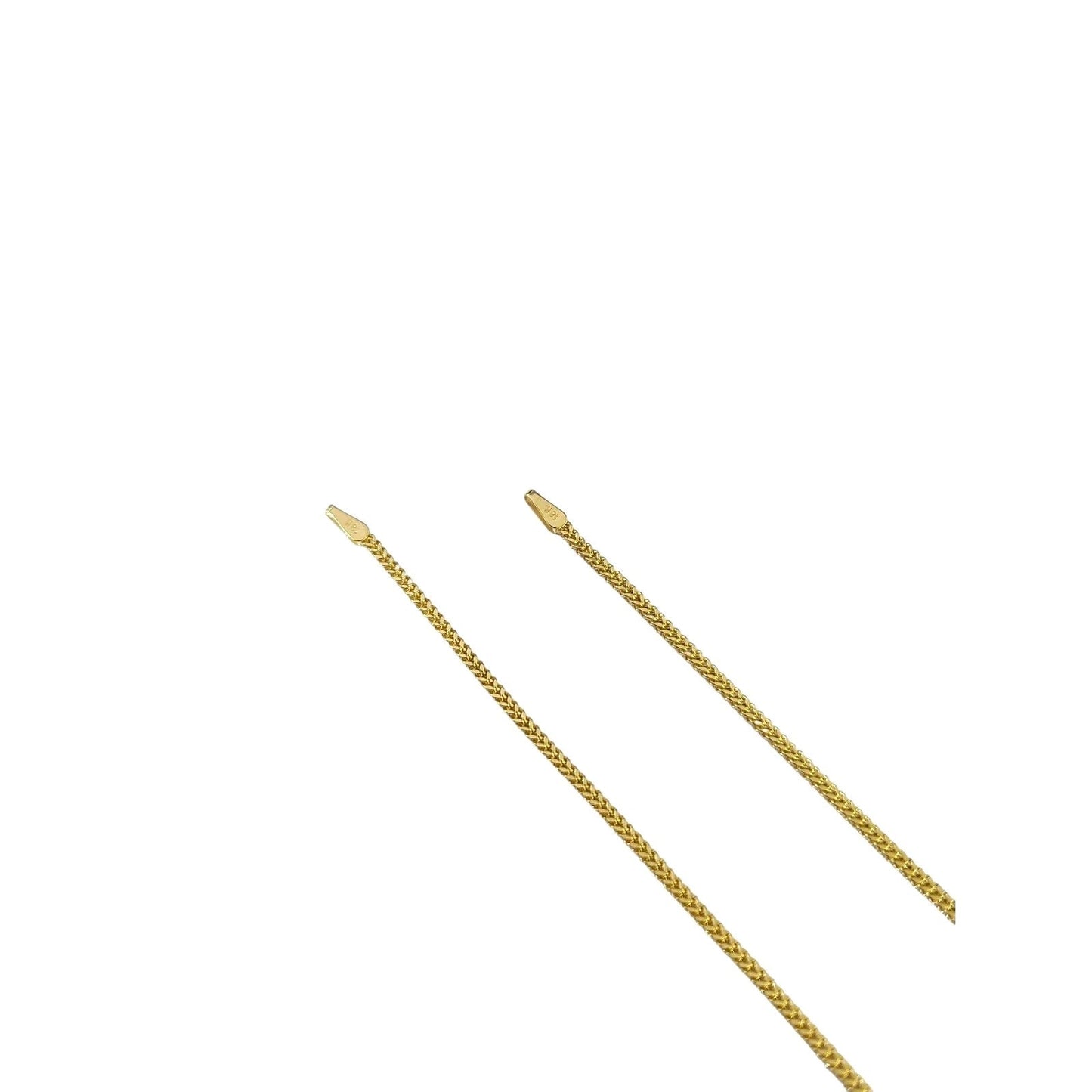 Real 18K Yellow Gold Franco Bracelet 1mm 7" 8" Ladies Dainty Thin Chain Jewelry